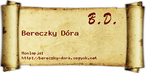 Bereczky Dóra névjegykártya